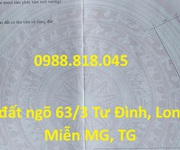 Đất ngõ 63 tư đình, phường long biên, thành phố hà nội, 229m2, đường ô tô tránh, miễn tg
