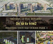 Chính Thức Nhận Booking Siêu Phẩm Cao Tầng MASTERI OCEAN PARK 3, Giá 6xTr/m2, HTLS 70
