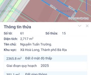 4 Bán 2716m đất mặt tiền quốc lộ 56 xã hòa long brvt giá 28 tỷ.