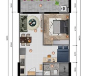 Căn 1PN 1/ 54.4m2 tầng 9 giá 2.9 TỶ View thành phố - CORA TOWER