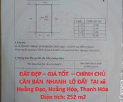 Đất đẹp   giá tốt    chính chủ  cần bán  nhanh  lô đất  tại xã hoằng đạo, hoằng hóa, thanh hóa