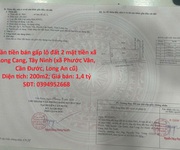 Cần tiền bán gấp lô đất 2 mặt tiền xã phước vân, cần đước, long an, dt 200m2, giá đầu tư