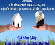 Chính chủ cần bán gấp nhà 2 tầng, 122m2, 3pn mặt tiền huỳnh thị hai, p.trung mỹ tây, q.12   cũ , hcm