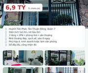 Nhà 3 tầng mặt tiền 1 sẹc nam long q7   6,9 tỷ tl