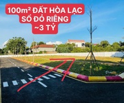 Bán gấp đất thổ cư 100m2 hoà lạc, thạch thất, hà nội. sổ hồng. giá 3 tỷ. lh: 0982791453