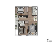 Cần bán gấp căn hộ  tại hausman premium residences, 6.1 tỷ, 63.4m2, 2pn, 2wc, bao đẹp.