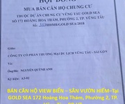 Bán căn hộ view biển   sân vườn hiếm tại gold sea 172 hoàng hoa thám, phường 2, tp. vũng tàu -br-vt