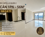 Căn hộ 1Pn tại De Capella Quận 2 diện tích 56m2 nhà HTCB chủ đầu tư giá chỉ 5.8 tỷ, SHR