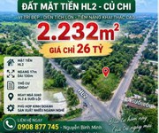 2.232m  đất mặt tiền hl2- củ chi   ngang 17m   400m  thổ cư   giá 26 tỷ