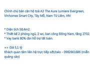 Chính chủ bán căn hộ toà a3 the aura lumiere evergreen, vinhomes smart city, tây mỗ, nam từ liêm, hn