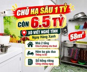 Chủ hạ 1 tỷ còn 6.5 tỷ- 58m2  nhà xvnt bình thạnh, ngay hàng xanh