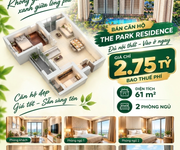 61m2 - Giá 2.75 tỷ bao thuế phí - 2PN1WC The Park Residence