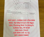 Hot hot  chính chủ cần bán nhà  tại  phường bình trị đông b, q.bình tân, tp hcm