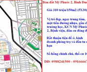 2 Bán đất Mỹ Phước 2, giá 190 triệu150m2, chính chủ, sổ hồng, dân cư đông, đường thông dài