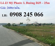 Lô J3 Mỹ Phước 3, Bình Dương đường DJ5 chính chủ bán. 260triệu/ nền.