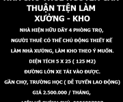 Cho thuê nhà nguyên căn cấp 4 thích hợp làm nhà xưởng hoặc kho, Củ Chi, TPHCM, 2tr5/ tháng