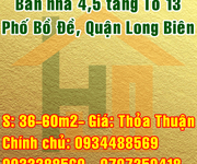 Chính chủ bán nhà 4,5 tầng tổ 13 phố Bồ Đề, Quận Long Biên, Hà Nội