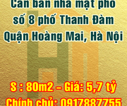 Bán nhà mặt phố, số 8 Thanh Đàm, Quận Hoàng Mai, Hà Nội