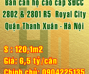 Bán căn hộ 2802 và 2801 nhà R5 Royal City, Quận Thanh Xuân, Hà Nội