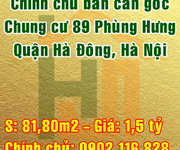 Chính chủ bán căn góc chung cư số 89 Phùng Hưng, Quận Hà Đông, Hà Nội