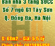 Chính chủ bán nhà tại số 7 ngõ 61 phố Tây Sơn, Quận Đống Đa, Hà Nội
