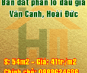 Bán đất phân lô đấu giá tại Vân Canh, Hoài Đức, Hà Nội