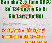 2 Chính chủ cần bán nhà Huyện Gia Lâm, ngõ 134 đường Cổ Bi