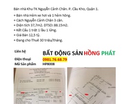 2 Bán nhà HXH Nguyễn Cảnh Chân, P. Cầu Kho, Quận 1