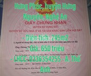 Chính chủ cần bán lô đất xóm 3, xã Hưng Phúc, huyện Hưng Nguyên, Nghệ An