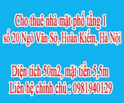 Cho thuê nhà mặt phố tầng 1 số 20 Ngô Văn Sở, Quận Hoàn Kiếm, Hà Nội.