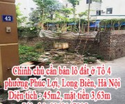 Chính chủ cần bán lô đất ở Tổ 4, phường Phúc Lợi, quận Long Biên, thành phố Hà Nội