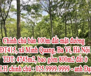 Chính chủ bán 100m đất mặt đường ĐT415, xã Minh Quang, huyện Ba Vì, Hà Nội.