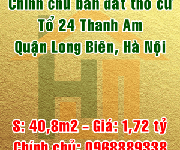 Chính chủ bán đất thổ cư tổ 24 Thanh Am, Thượng Thanh, Long Biên
