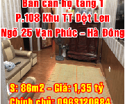 3 Bán căn hộ tập thể tầng 1 khu tập thể Dệt Len, ngõ 25 Vạn Phúc, Hà Đông