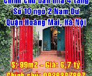 5 Chính chủ bán nhà 4 tầng phố Nam Dư, Phường Thanh Trì, Quận Hoàng Mai