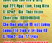 Chính chủ bán nhà ngõ 227 phố Ngọc Lâm, quận Long Biên