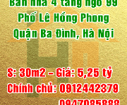 Chính chủ bán nhà ngõ 99 phố Lê Hồng Phong, quận Ba Đình, Hà Nội