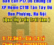 Bán căn hộ P.1705 chung cư XP Home CT1B Tân Tây Đô, Đan Phượng, Hà Nội