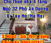 8 Cho thuê nhà ngõ 32 Phố An Dương, Phường Yên Phụ, Quận Tây Hồ
