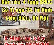 13 Chính chủ bán nhà số 11 ngõ 34 Tư Đình, Phường Long Biên, Quận Long Biên
