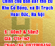 Chính chủ bán đất thổ cư khu Cổ Bồng Xã Di Trạch, Huyện Hoài Đức, Hà Nội Chính chủ bán đất thổ cư khu Cổ Bồng Xã Di Trạch, Huyện Hoài Đức, Hà Nội