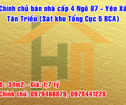 Chính chủ bán nhà cấp 4 ngõ 87 Yên Xá, Tân Triều, sát khu Tổng cục 5 BCA