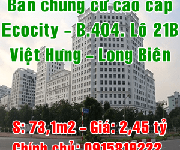 6 Chính chủ bán chung cư cao cấp Ecocity, Lô 21B Việt Hưng, Quận Long Biên