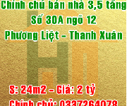 4 Chính chủ bán nhà số 30A ngõ 12 Phố Phương Liệt, Quận Thanh Xuân
