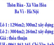Chính chủ bán 2 lô đất liền kề tại Thôn Rùa, Xã Vân Hoà, Ba Vì, Hà Nội