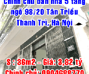 10 Chính chủ bán nhà ngõ 98/20 Tân Triều - Triều Khúc, Thanh Trì, Hà Nội