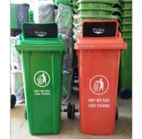 2 Thùng rác nhựa 100L nắp đẩy