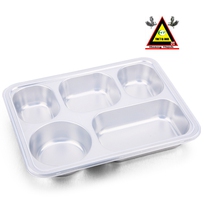 2 Khay cơm 5 ngăn sâu lòng có nắp inox