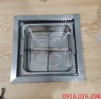 Cung cấp bộ nồi lẩu inox 4 ngăn vuông cho nhà hàng tại Hà Nội