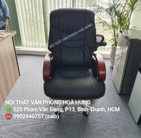 Ghế Giám Đốc Màu Da Đen Chân Gỗ Cao Cấp